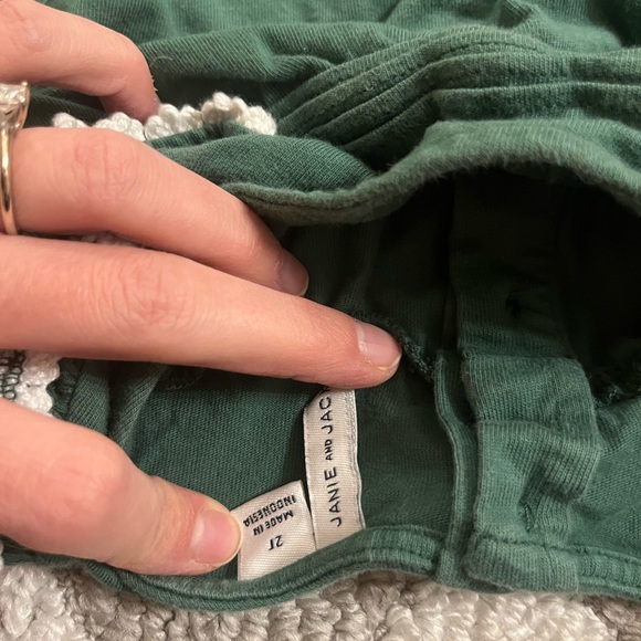 Janie and Jack Green and Floral Kids Matching Set - Picture 3 of 3